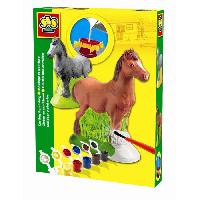 Modelage - Sculpture Moulage et peinture - Cheval - SES CREATIVE - Moule latex. support de séchage. plâtre. peinture et pinceau inclus