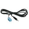 Modules Aux Autoradio Adaptateur stereo jack 3.5 mm vers Mini-ISO bleu