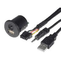 Modules Aux Autoradio Rallonge USB Jack 3.5mm 4pin 0.9m