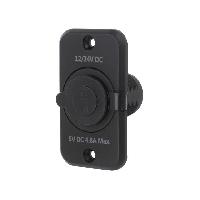 Modules divers aux usb Alimentation automobile- USB A femelle x2- Tens.alim- 12-24VDC - Noir