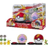 Monde Miniature 2 Poké Balls avec leur Pokémon et 6 disques d'attaques - BANDAI - Pokémon - Poké Ball attaque surprise Pikachu vs Arcko - Jeu