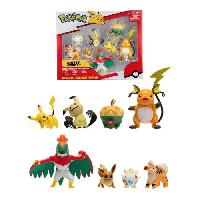 Monde Miniature 8 figurines Battle BANDAI - Pokémon - Pikachu. Evoli. Dratatin. Togepi. Caninos. Mimiqui. Raichu et Brutalibré