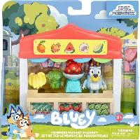 Monde Miniature Bluey. Le Marché de Bluey. Figurines. Moose Toys