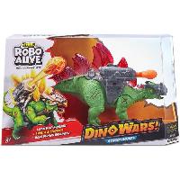 Monde Miniature Dino Robotique - ZURU - Dino Wars Stegosaurus - Stégosaure Robo Alive avec armure. plaques lumineuses et pistolet