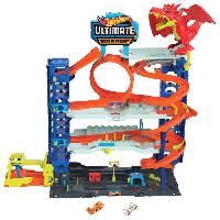 Monde Miniature Hot Wheels City-Garage Ultime-Coffret avec 2 voitures incluses HKX48