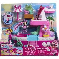 Monde Miniature Jouet interactif - DISNEY MINNIE MOUSE - Le Yacht de Minnie - Yacht avec 14 accessoires. tenues changeantes et piscine