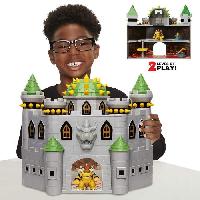 Monde Miniature Playset Château de Bowser - JAKKS PACIFIC - Super Mario - Figurine de Bowser - Effets sonores - Mécanismes fonctionnels
