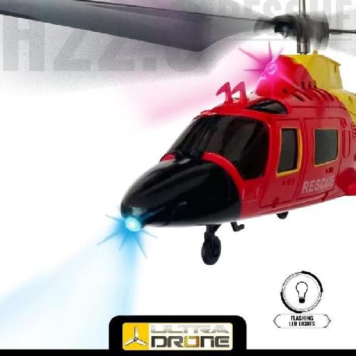 Vehicule Radiocommande Mondo Motors - Helicoptere H22.0 - Rescue Ultradrone Telecommande a Rayons Infrarouges - Gyroscope Integre - 3 Canaux - 63711.