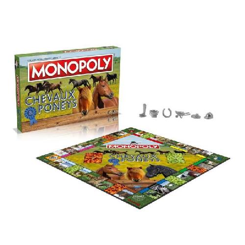 Jeu De Societe - Jeu De Plateau Monopoly Chevaux et Poneys - Winning Moves - Jeu de plateau - Enfant - Jeu d'ambiance - Vert