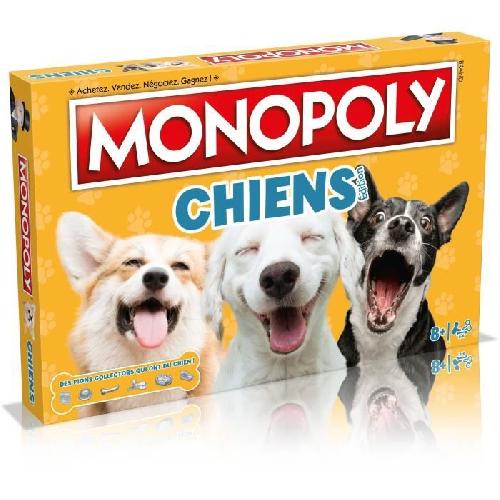 Jeu De Societe - Jeu De Plateau Monopoly Chiens Jeu de société. Monopoly mettant en vedette les chiens de différentes races. WINNING MOVES