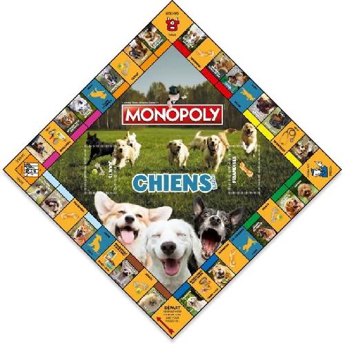 Jeu De Societe - Jeu De Plateau Monopoly Chiens Jeu de société. Monopoly mettant en vedette les chiens de différentes races. WINNING MOVES