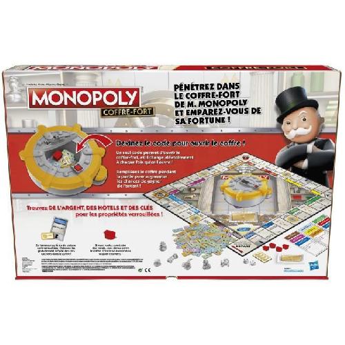 Jeu De Societe - Jeu De Plateau Monopoly Coffre-fort. jeu de plateau pour la famille et les enfants. 2 a 6 joueurs. des 8 ans. inclut un coffre-fort