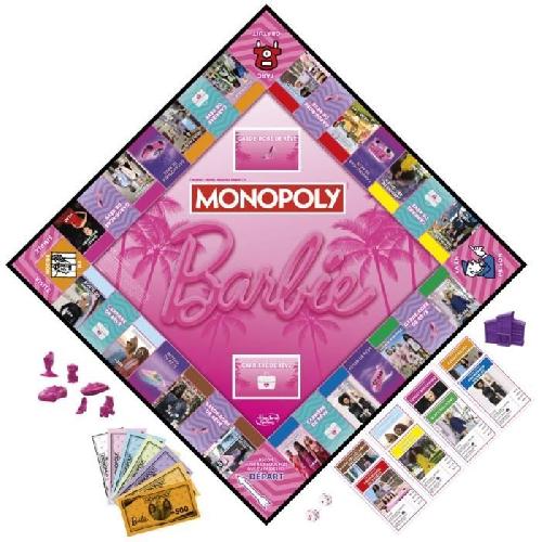 Jeu De Societe - Jeu De Plateau Monopoly : édition Barbie. jeu de plateau pour 2 a 6 joueurs. jeux pour la famille. a partir de 8 ans