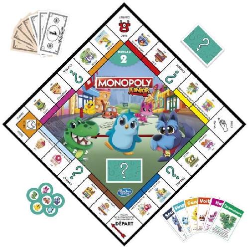 Jeu De Societe - Jeu De Plateau Monopoly Junior 2 en 1 - Jeu de société enfant