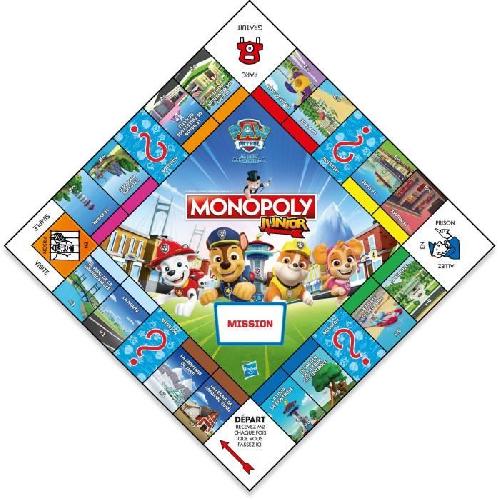 Jeu De Societe - Jeu De Plateau Monopoly Junior La Pat'Patrouille - Jeu de société - WINNING MOVES - Monopoly junior avec les personnages de la Pat'Patrouille.