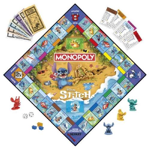 Jeu De Societe - Jeu De Plateau Monopoly Stitch. Jeu de société de plateau. 2 a 4 joueurs. 30 minutes. édition Disney Lilo & Stitch. Des 8 ans