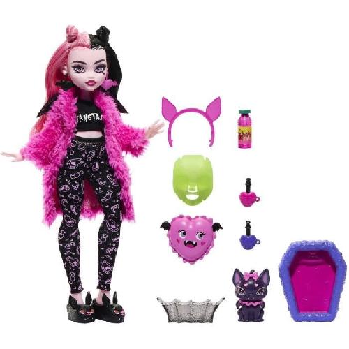 Poupee Monster High-Coffret Soirée Pyjama Draculaura-poupée et accessoires HKY66