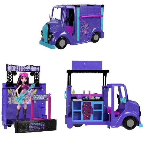 Poupee Monster High-Tour Bus Rock Sang-sationnel-Coffret avec poupee et bus HXH83