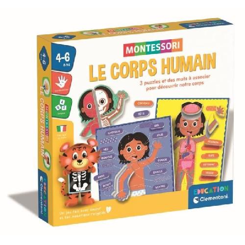 Jeu D'apprentissage Montessori - Clementoni - Le Corps Humain - Jeu éducatif pour apprendre comment est fait le corps a l'interieur et a l'exterieur -