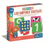 Jeu D'apprentissage Montessori - Clementoni - Les chiffres tactiles - Jeu éducatif apprentissage des chiffres - 10 cartes chiffres rugueux - Dés 3 ans