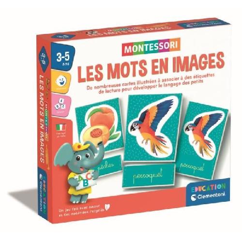 Jeu D'apprentissage Montessori - Clementoni - Les mots en images - Jeu éducatif développement du lexique - Dés 3 ans