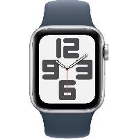 Montre Intelligente - Montre Connectee Apple Watch SE GPS - 40mm - Boîtier Silver Aluminium - Bracelet Storm Blue Sport Band - S/M