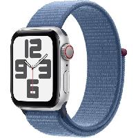 Montre Intelligente - Montre Connectee Apple Watch SE GPS + Cellular - 40mm - Boîtier Silver Aluminium - Bracelet Winter Blue Sport Loop