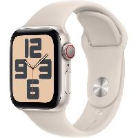 Montre Intelligente - Montre Connectee Apple Watch SE GPS + Cellular - 40mm - Boîtier Starlight Aluminium - Bracelet Starlight Sport Band - M/L