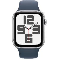 Montre Intelligente - Montre Connectee Apple Watch SE GPS + Cellular - 44mm - Boîtier Silver Aluminium - Bracelet Storm Blue Sport Band - S/M
