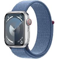 Montre Intelligente - Montre Connectee Apple Watch Series 9 GPS - 41mm - Boîtier Silver Aluminium - Bracelet Winter Blue Sport Loop