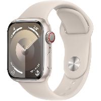 Montre Intelligente - Montre Connectee Apple Watch Series 9 GPS - 41mm - Boîtier Starlight Aluminium - Bracelet Starlight Sport Band - M/L