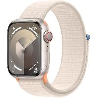 Montre Intelligente - Montre Connectee Apple Watch Series 9 GPS - 41mm - Boîtier Starlight Aluminium - Bracelet Starlight Sport Loop