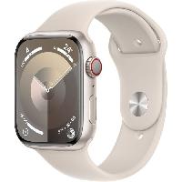 Montre Intelligente - Montre Connectee Apple Watch Series 9 GPS - 45mm - Boîtier Starlight Aluminium - Bracelet Starlight Sport Band - M/L