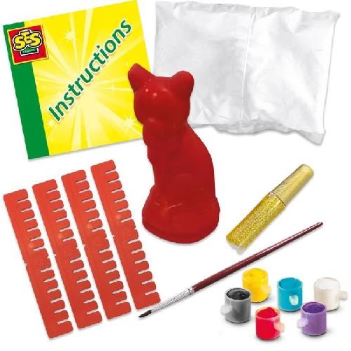 Jeu De Peinture Moulage et peinture - Chat - Loisirs créatifs - SES CREATIVE - Pour réaliser des chats avec 6 couleurs de peinture.