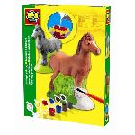 Kit Modelage Moulage et peinture - Cheval - SES CREATIVE - Moule latex. support de sechage. platre. peinture et pinceau inclus