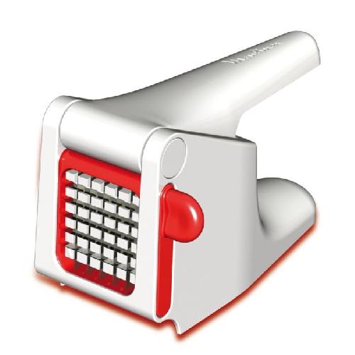 Ensemble De Decoupe MOULINEX Coupe frites et legumes manuel. Large grille 7x7 cm. Lames inox. Excellente prise en main. Robuste. Blanc-Rouge K1015414