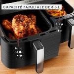 Friteuse Electrique MOULINEX Dual Easy Fry & Grill Friteuse sans huile et gril. Capacité 8.3 L. 2 tiroirs. 8 programmes. air fryer YY5637FB