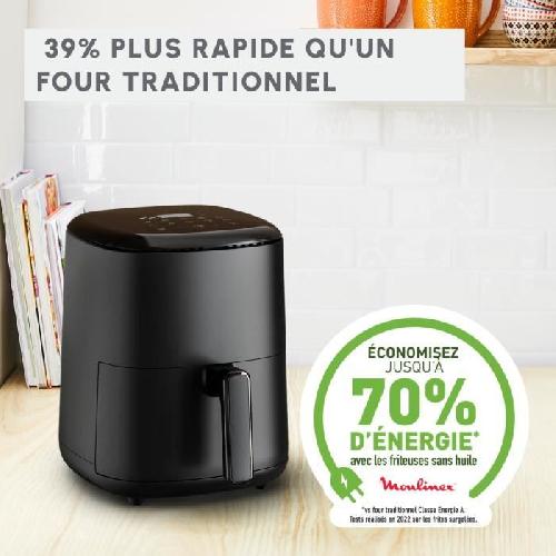 Friteuse Electrique MOULINEX Easy Fry Compact. Friteuse sans huile. 3 L. 4 personnes. 10 Programmes automatiques. Ecran digital. Air fryer EZ145820