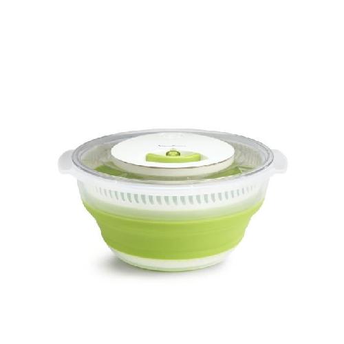 Panier A Salade - Essoreuse MOULINEX Essoreuse a salade retractable 4 L. Base antiderapante. Systeme de tirage par cordon. Bouton d'arret. Vert-Blanc K2530104