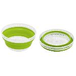 Panier A Salade - Essoreuse MOULINEX Essoreuse a salade retractable 4 L. Base antiderapante. Systeme de tirage par cordon. Bouton d'arret. Vert-Blanc K2530104