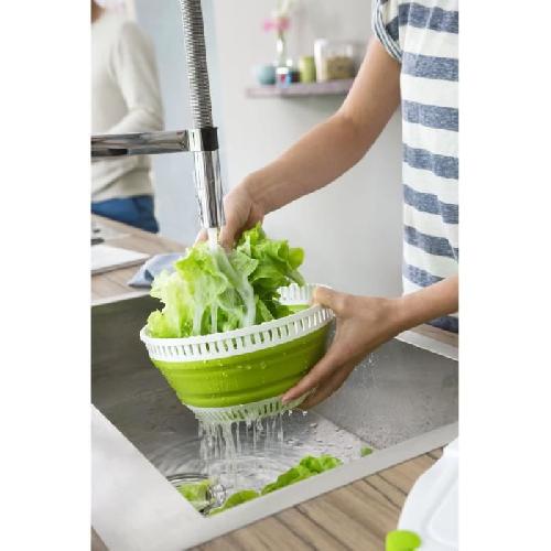 Panier A Salade - Essoreuse MOULINEX Essoreuse a salade retractable 4 L. Base antiderapante. Systeme de tirage par cordon. Bouton d'arret. Vert-Blanc K2530104