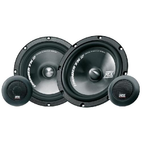 Autoradios : Enceintes - Haut-parleurs MTX TX265S Haut-parleurs voiture Kit 2 voies 16.5cm 65W RMS 4O tweeter néodyme 25mm dôme soie membrane polypropylene