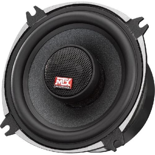 Autoradios : Enceintes - Haut-parleurs MTX TX640C Haut-parleurs voiture Coaxiaux 10cm 2 voies 70W RMS 4 Châssis alu Tweeters néodyme dôme soie Membrane pulpe célulose