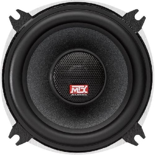 Autoradios : Enceintes - Haut-parleurs MTX TX640C Haut-parleurs voiture Coaxiaux 10cm 2 voies 70W RMS 4 Châssis alu Tweeters néodyme dôme soie Membrane pulpe célulose