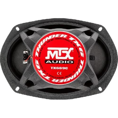 Autoradios : Enceintes - Haut-parleurs MTX TX669C Haut-parleurs voiture Coaxiaux 15x23cm 6x9 2 voies 120W RMS 4 Châssis alu Tweeters néodyme dôme soie Membrane fibre