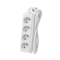 Multiprise CHACON Bloc multiprise 4 prises 16A 3m blanc