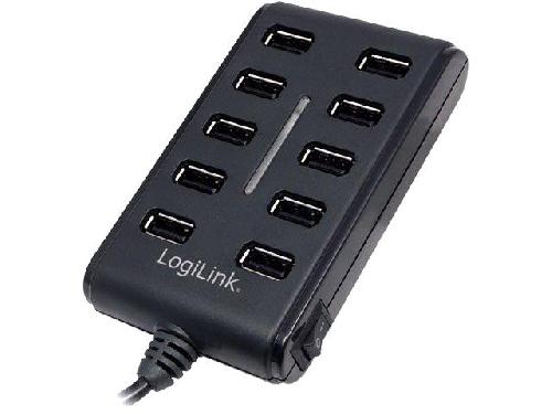 Autres Peripheriques Usb Multiprise USB 2.0 - 10 ports - 480Mbps - noir