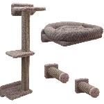 Mur d'escalade pour chats - KERBL - MONTE ALPI - 8 pieces - Gris - Tour d'escalade