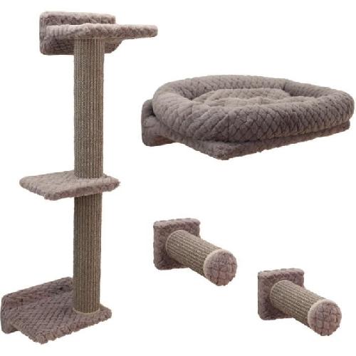 Arbre A Chat Mur d'escalade pour chats - KERBL - MONTE ALPI - 8 pieces - Gris - Tour d'escalade