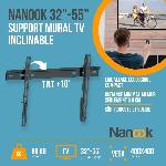 Fixation Tv - Support Tv - Support Mural Pour Tv NANOOK Support Mural inclinable pour téléviseurs de 32-55 Pouces- Solution de Montage pour des télés LCD et (O)LED - Noir